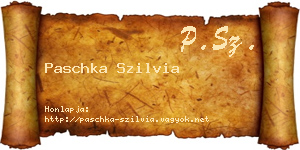 Paschka Szilvia névjegykártya